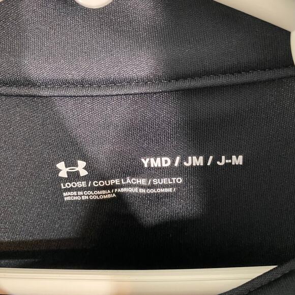 Under Armour Youth Black Orange Graphics Quarter Zip Performance Pullover Size M - Picture 4 of 8